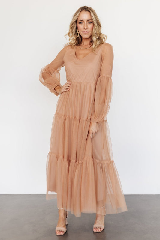 Hoffman Tulle Maxi Dress | Dusty Camel - Baltic Born