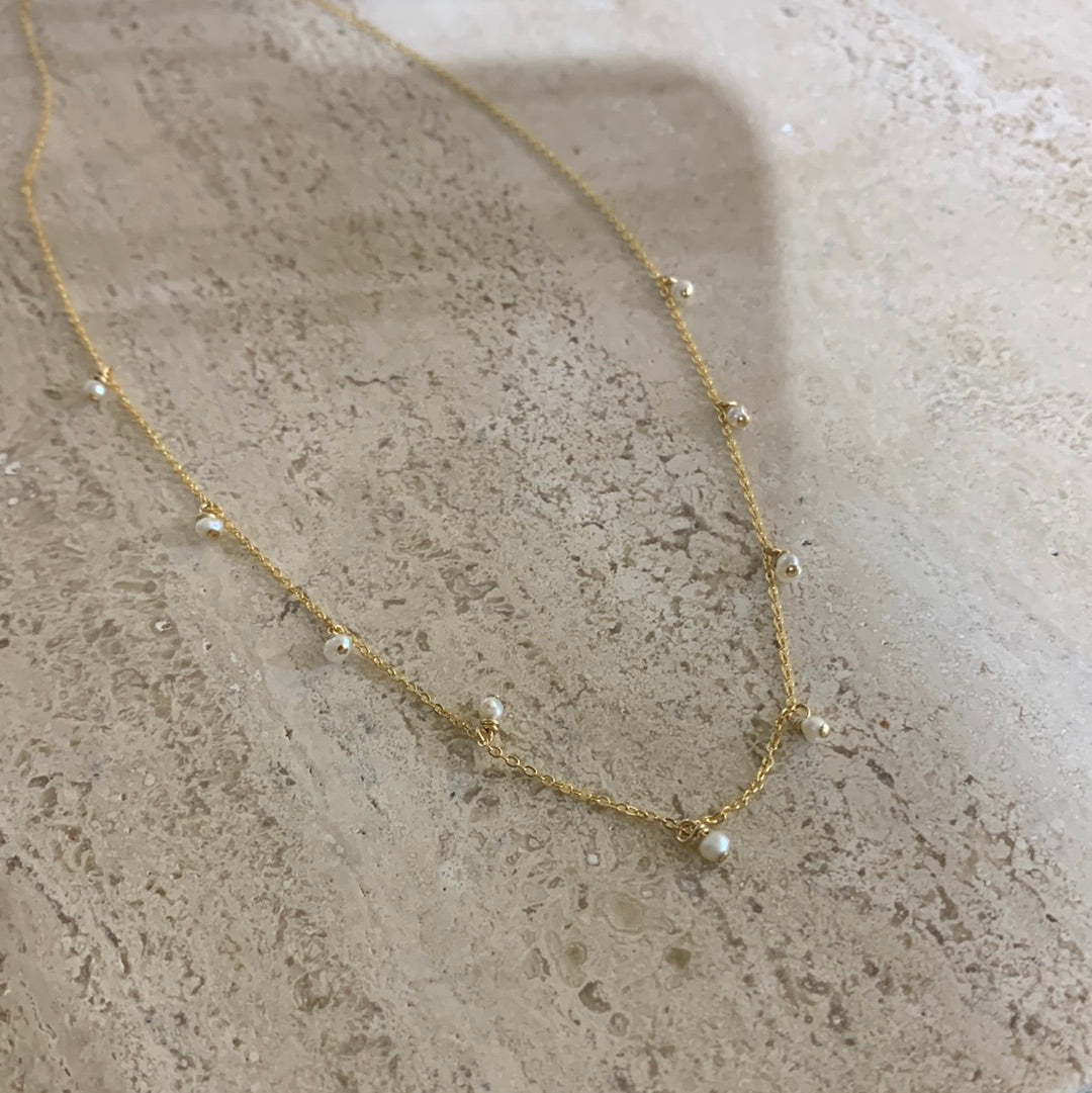 Dainty Dangle Necklace, 14K Gold Fill