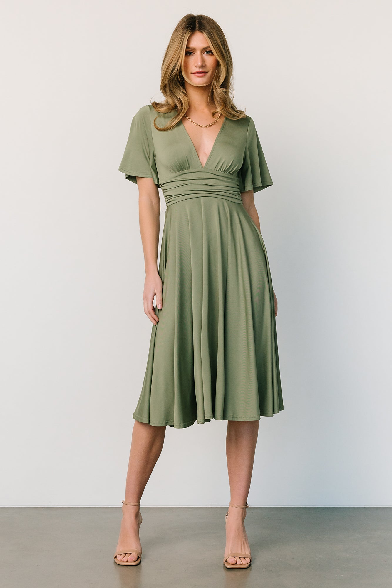 Janette Midi Dress | Dusty Olive - Baltic Born