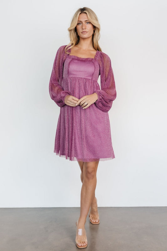 Jules Shimmer Short Dress | Dark Orchid - Baltic Born
