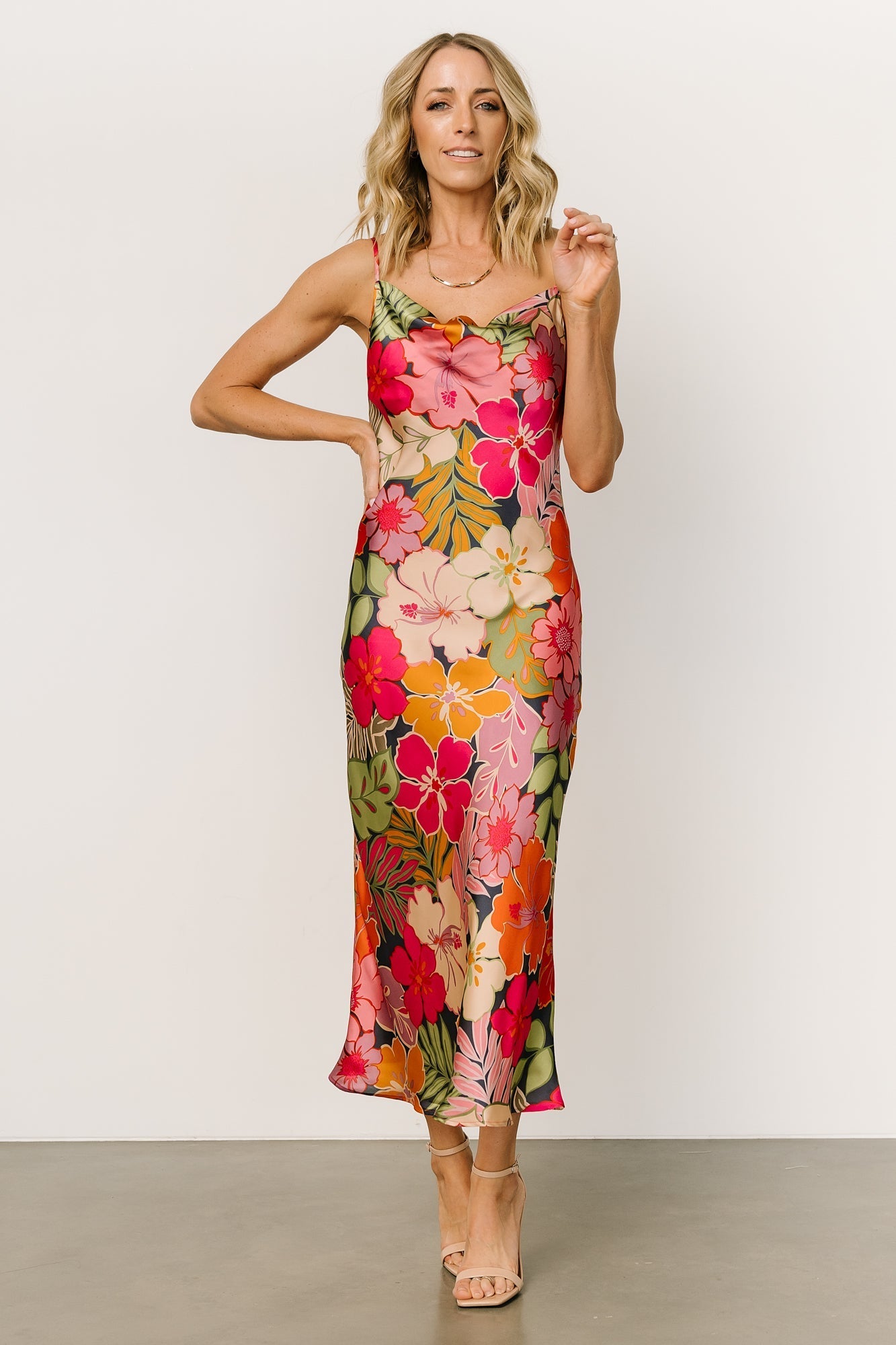 Kala Slip Midi Dress | Pink Multi Floral - Baltic Born