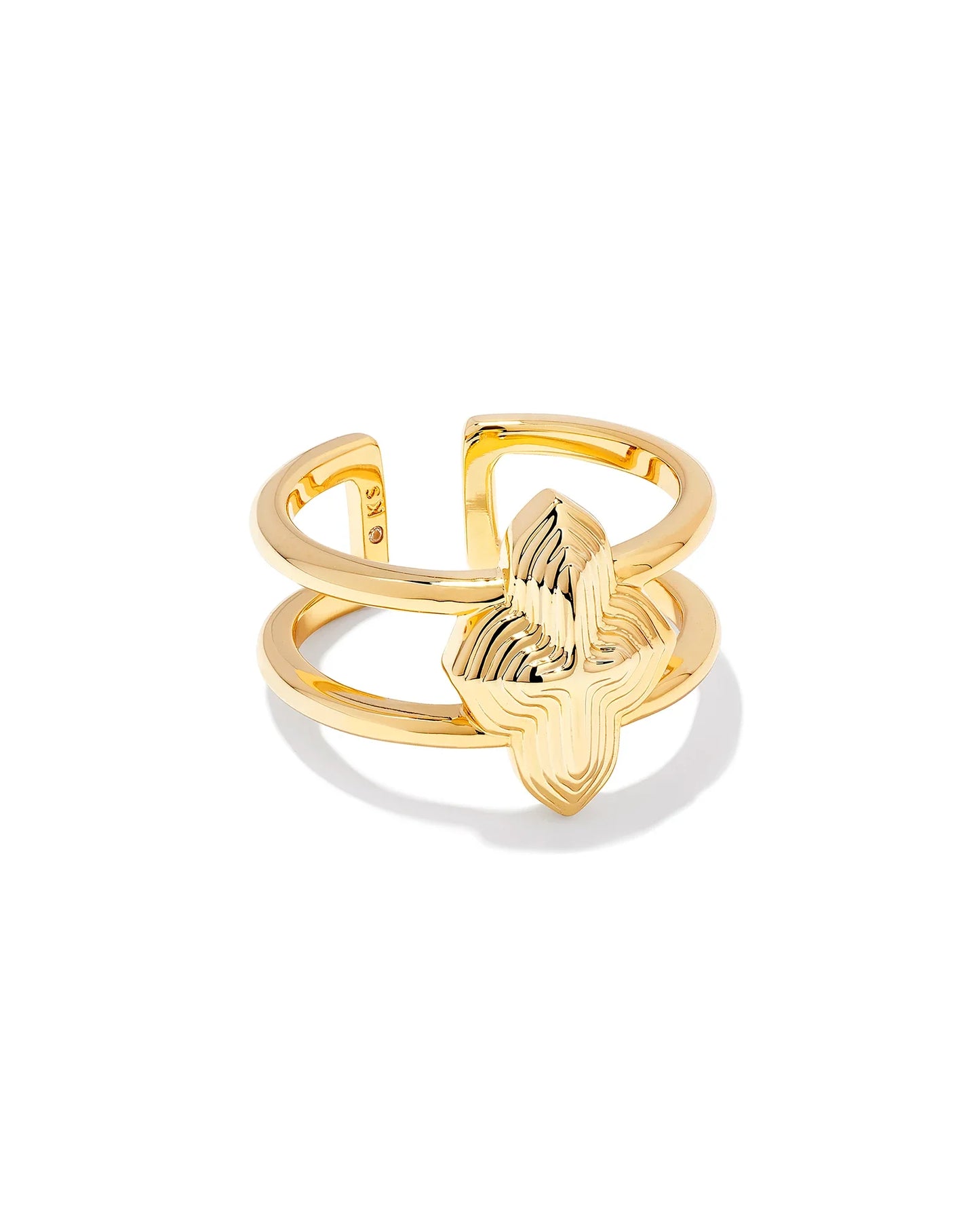 KENDRA SCOTT- Abbie Double Band Ring in Gold Metal
