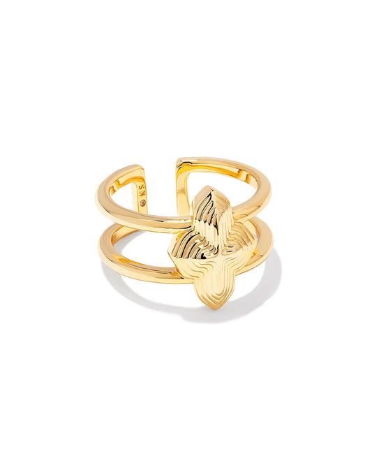 KENDRA SCOTT- Abbie Double Band Ring in Gold Metal