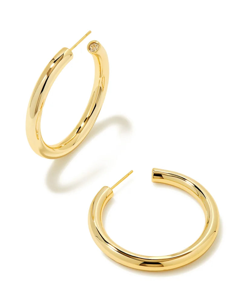 KENDRA SCOTT- Colette Large Hoop Earrings in Gold Metal