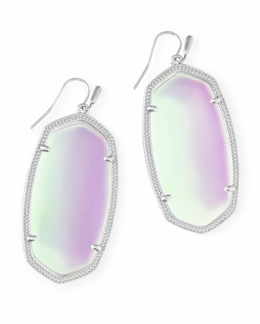 KENDRA SCOTT- Danielle Earrings in Rhodium and Dichroic Glass
