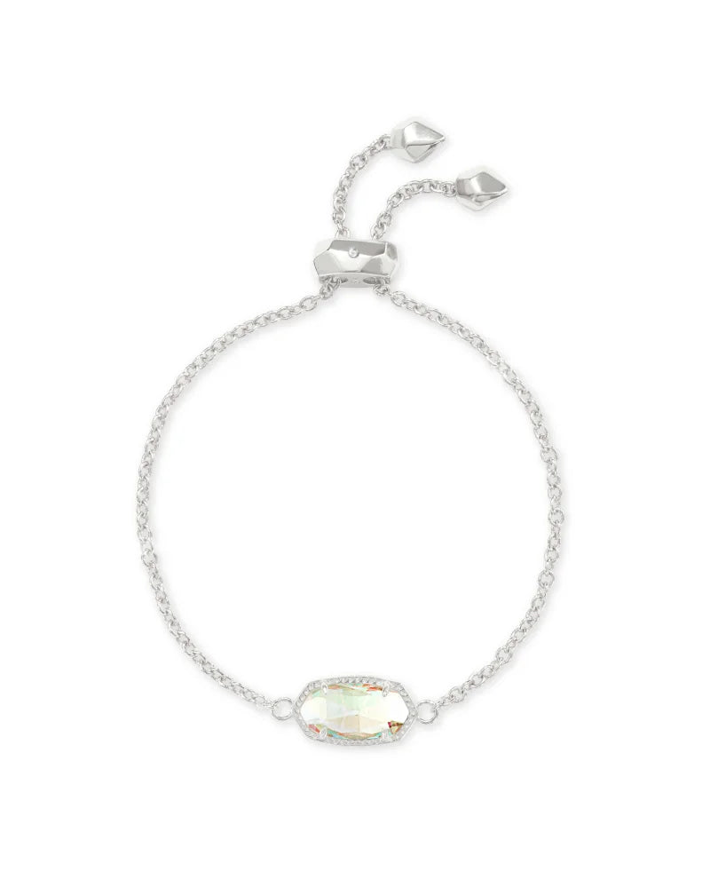 KENDRA SCOTT- Elaina Rhodium Adjustable Chain Bracelet in Dichroic Glass