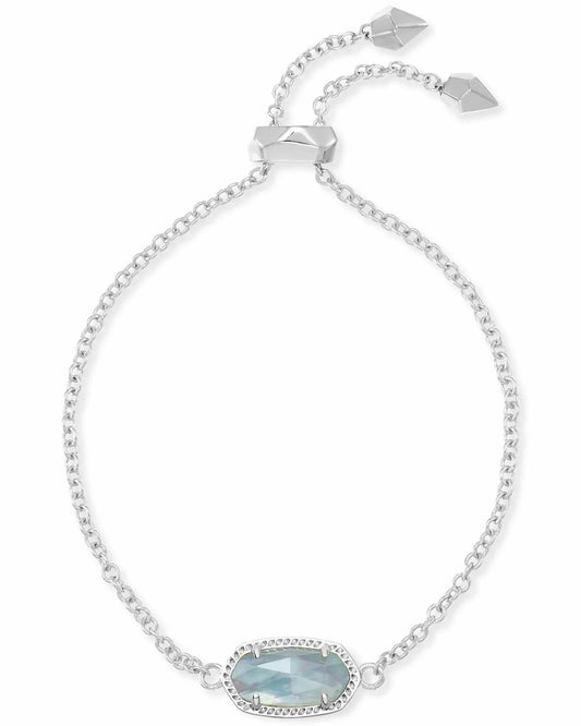 KENDRA SCOTT- Elaina Silver Adjustable Chain Bracelet in Light Blue Illusion