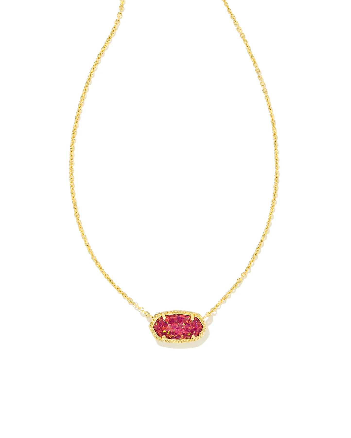 KENDRA SCOTT- Elisa Gold Pendant Necklace in Berry Opal