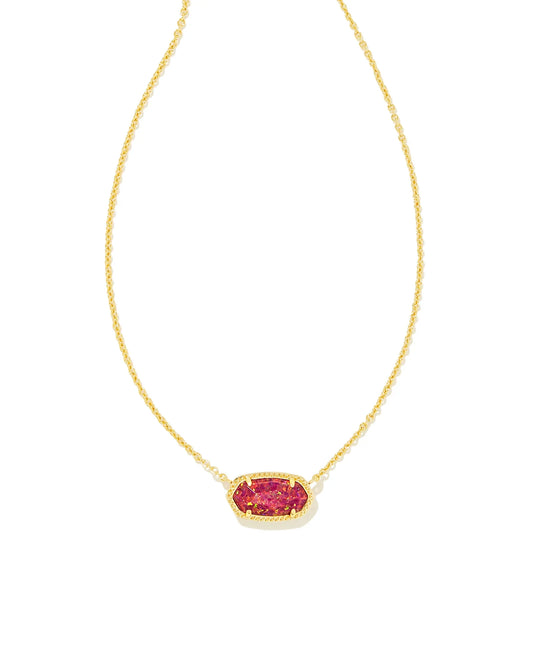KENDRA SCOTT- Elisa Gold Pendant Necklace in Berry Opal