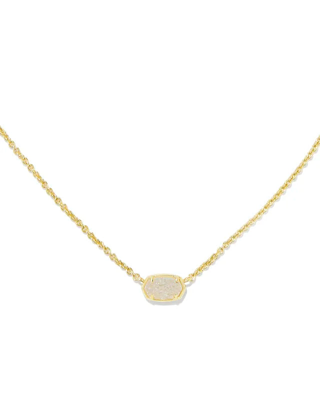 KENDRA SCOTT- Emilie Gold Short Pendant Necklace in Iridescent Drusy