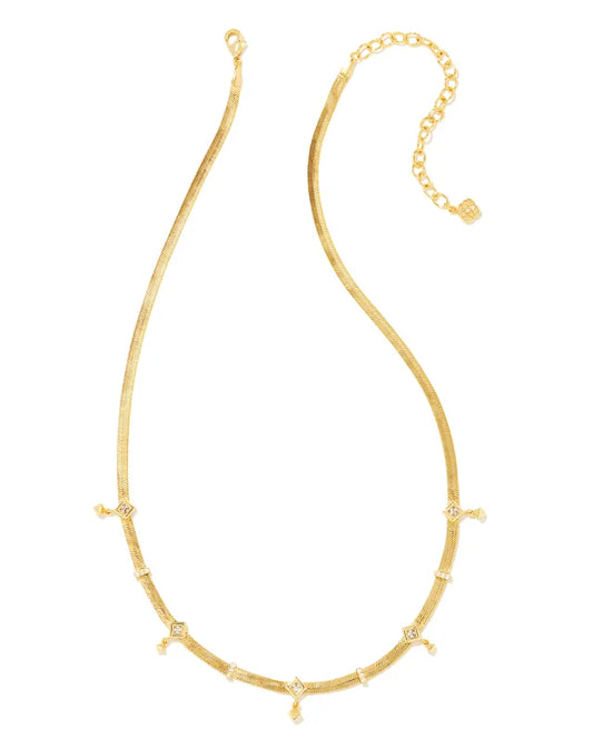 KENDRA SCOTT- Gracie Gold Chain Necklace in White Mix
