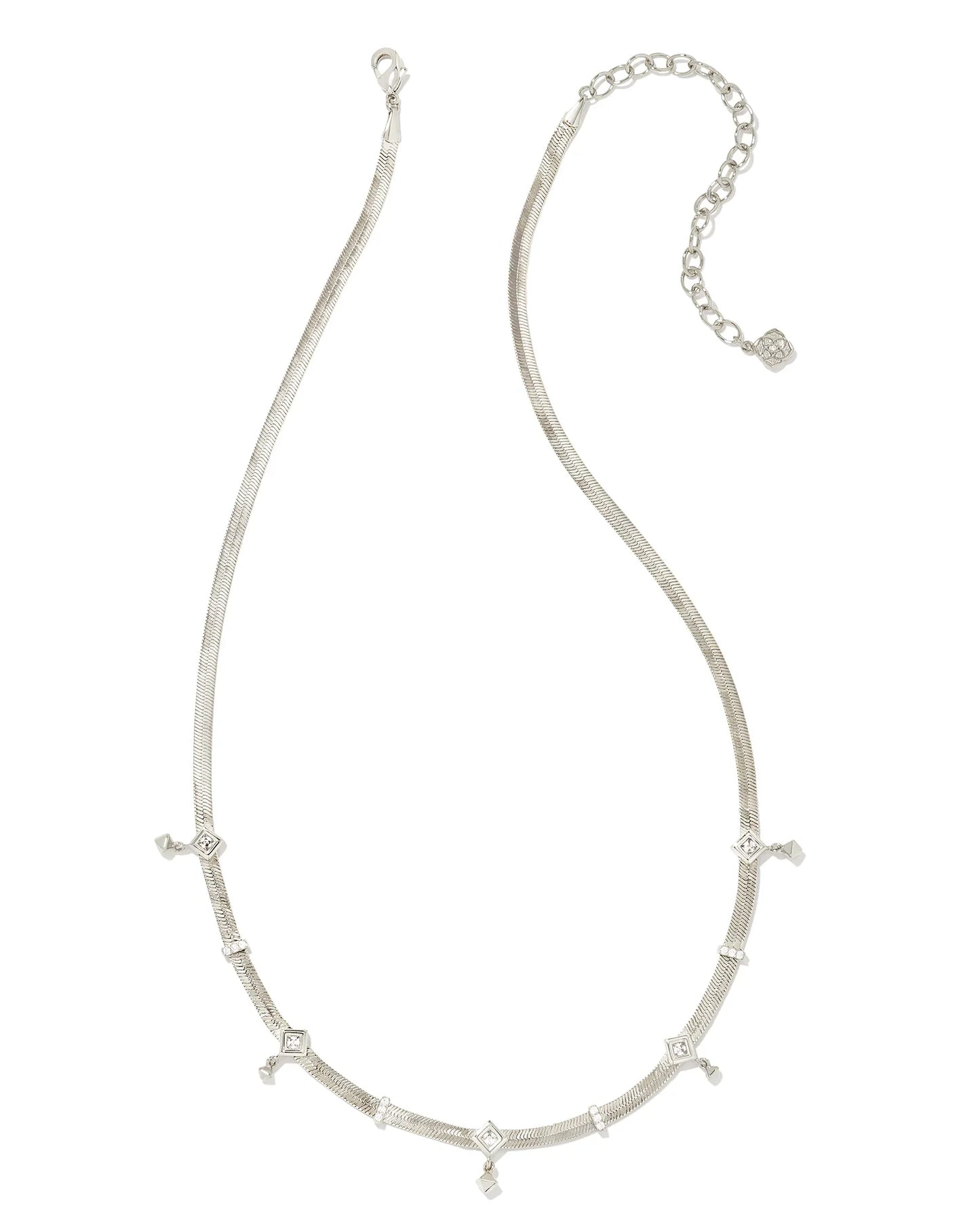 KENDRA SCOTT- Gracie Silver Chain Necklace in White Mix