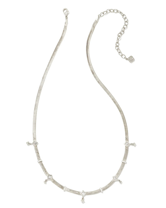 KENDRA SCOTT- Gracie Silver Chain Necklace in White Mix