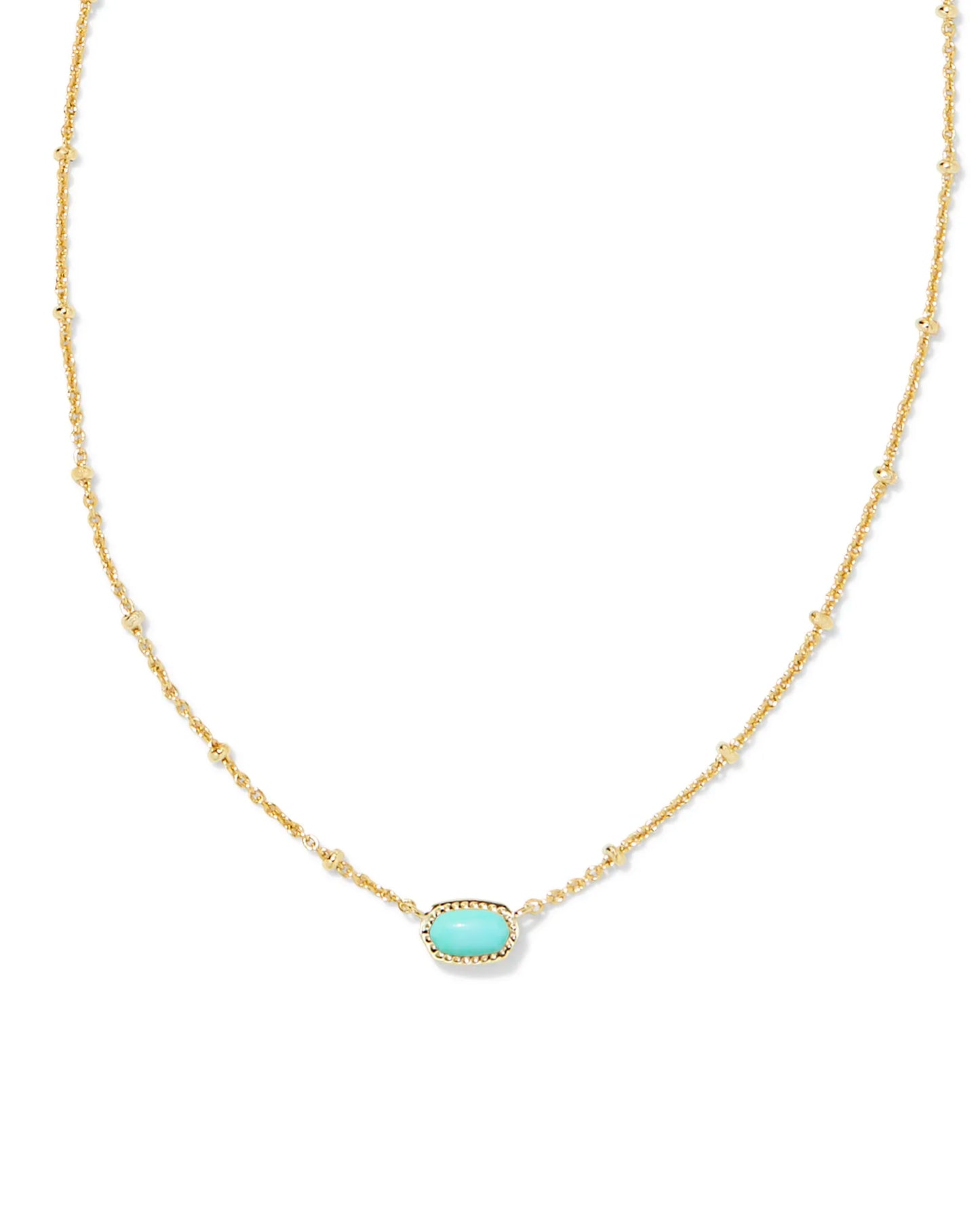 KENDRA SCOTT- Mini Elisa Gold Satellite Short Pendant Necklace in Mint Magnesite