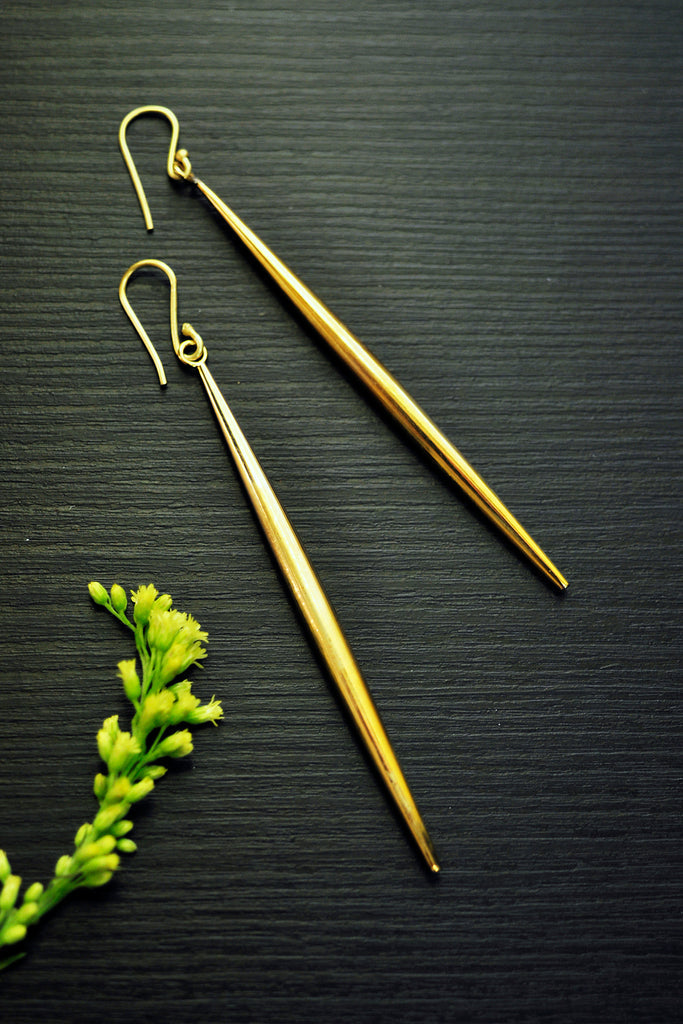 KENYAN BRASS JAVELIN EARRINGS