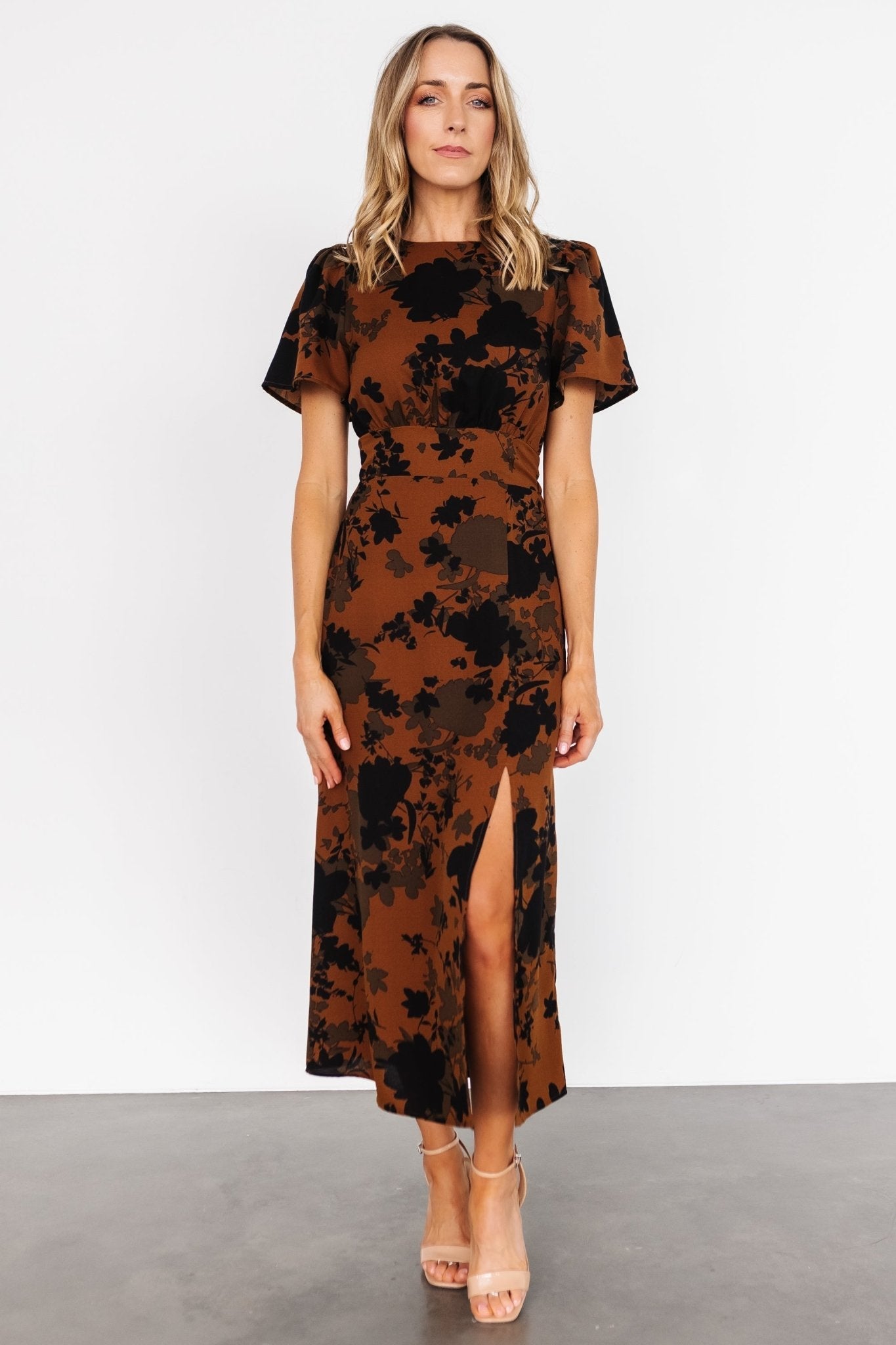 Lenni Midi Dress | Espresso Print - Baltic Born