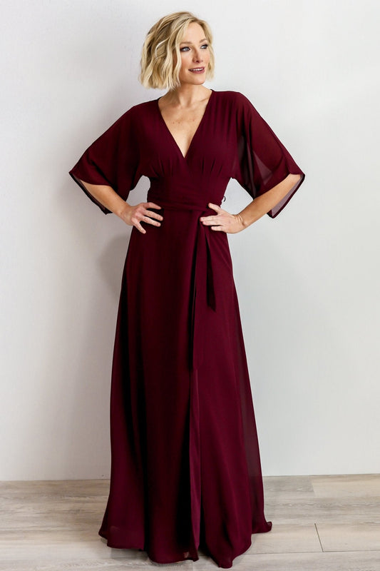 Lilly Wrap Maxi Dress | Burgundy - Baltic Born