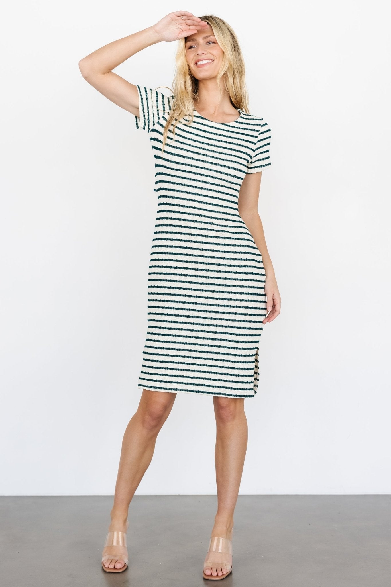 Linz Midi Dress | Cream + Green - Baltic Born