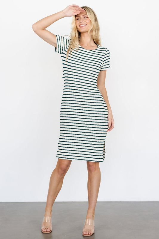 Linz Midi Dress | Cream + Green - Baltic Born