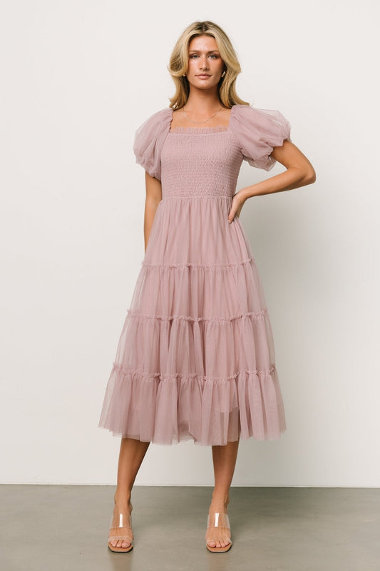 Liv Tulle Midi Dress | Dusty Lilac - Baltic Born