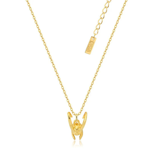 Loki Helmet Marvel Necklace in 14k Gold