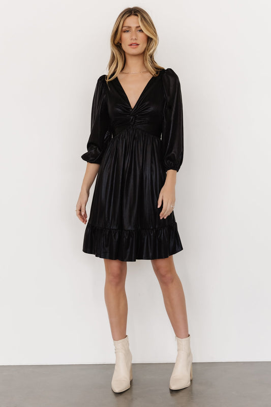 Louvre Metallic Dress | Black - Baltic Born