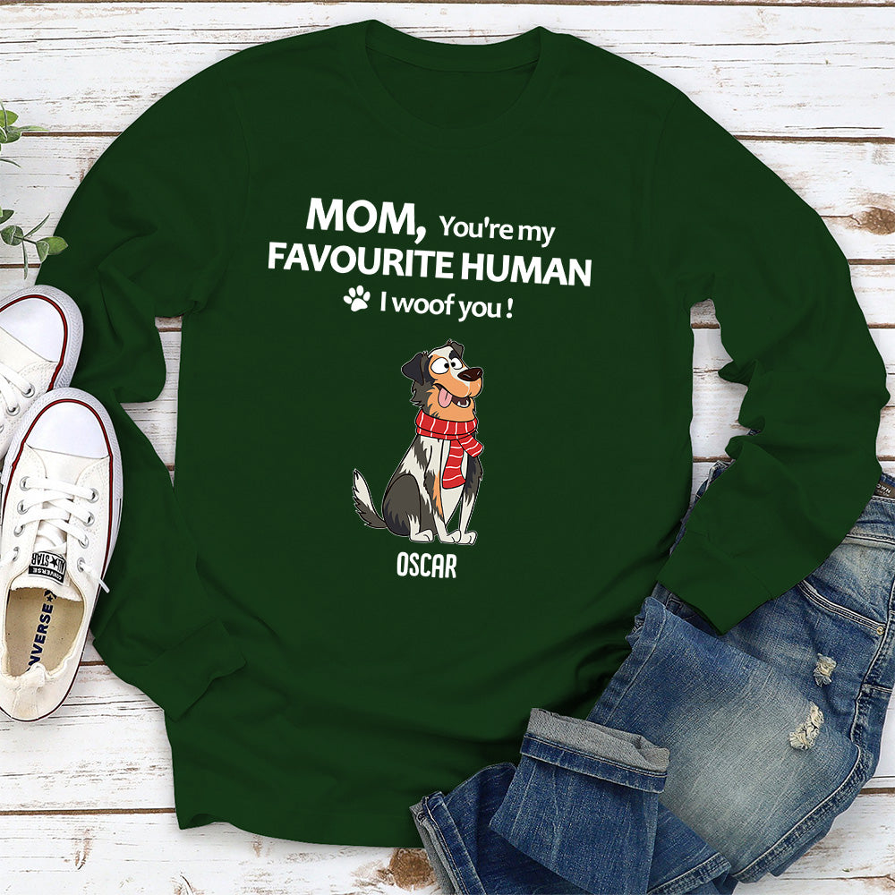 To My Favourite Human - Personalized Custom Long Sleeve T-shirt