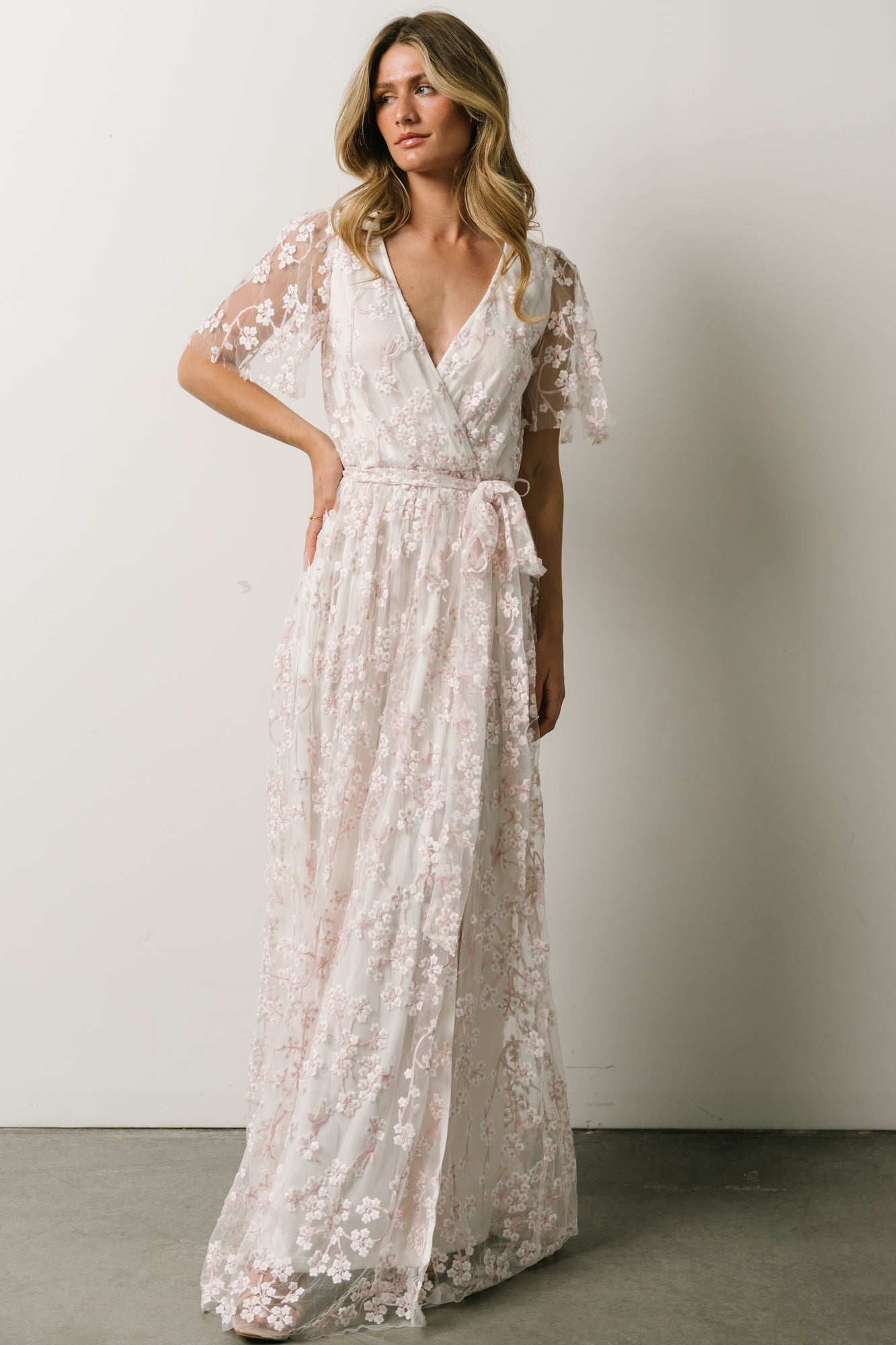 Marseille Embossed Maxi Dress | Cherry Blossom - Baltic Born