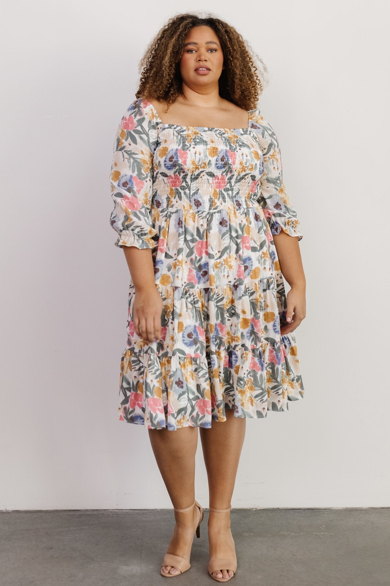 Marta Smocked Midi Dress | Multi Floral - Baltic Born