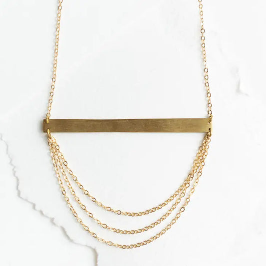 Necklace-Matte & Bar Chain