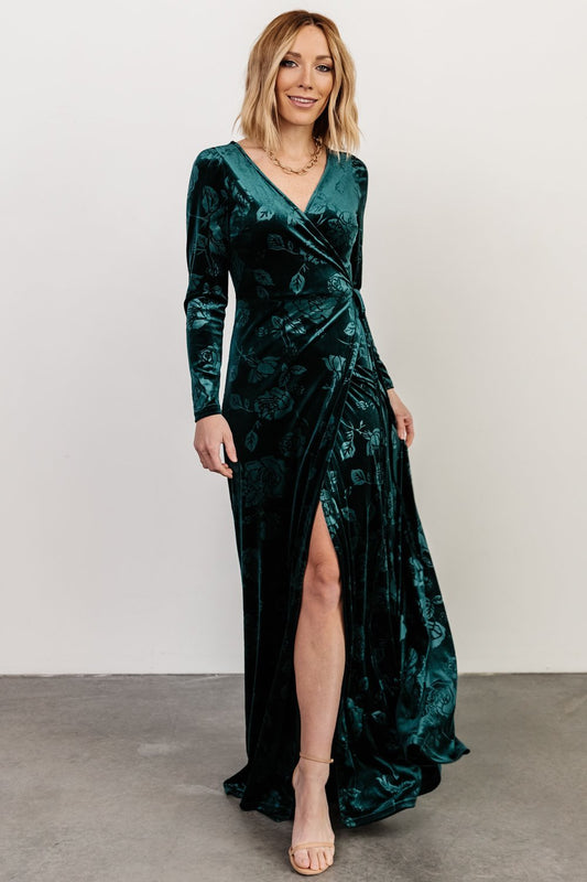 Matthews Embossed Velvet Maxi Dress | Jade - Baltic Born