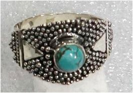Ring Tribal Dot Arrow Turquoise Size 7