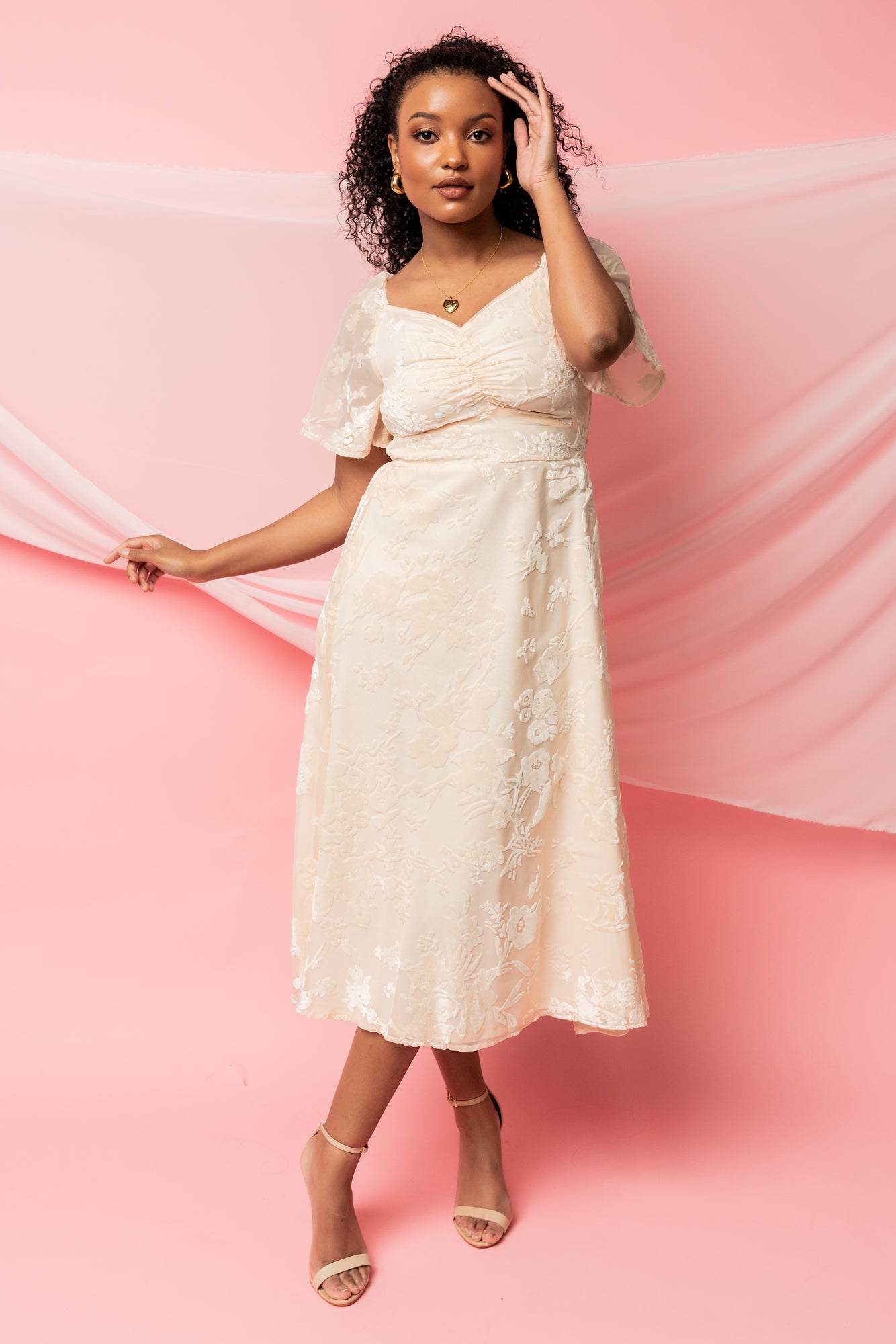 Mera Velvet Midi Dress | Vintage Cream - Baltic Born