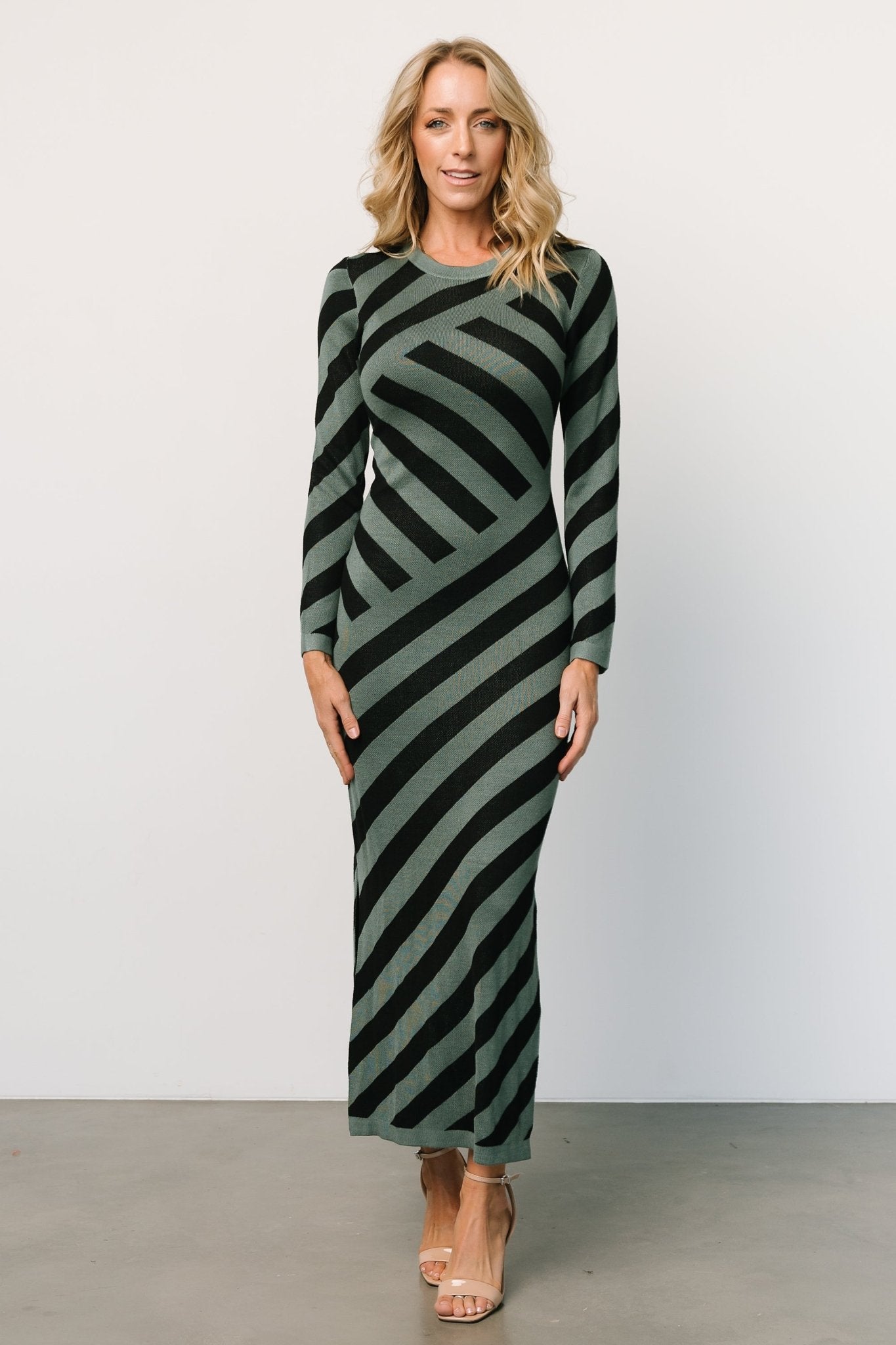 Milan Sweater Dress | Green + Black - Baltic Born