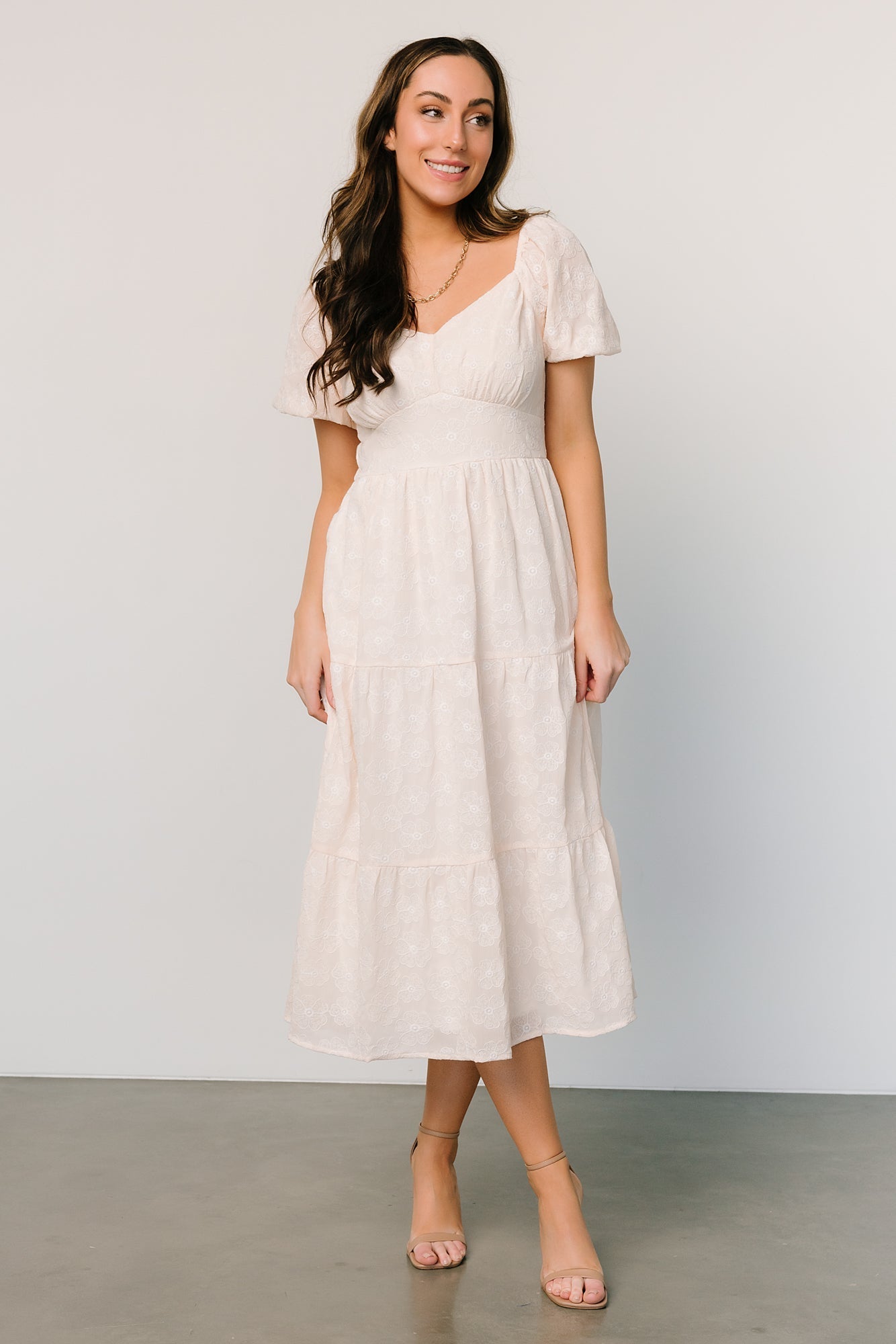 Mildred Embroidered Midi Dress | Vintage Cream - Baltic Born