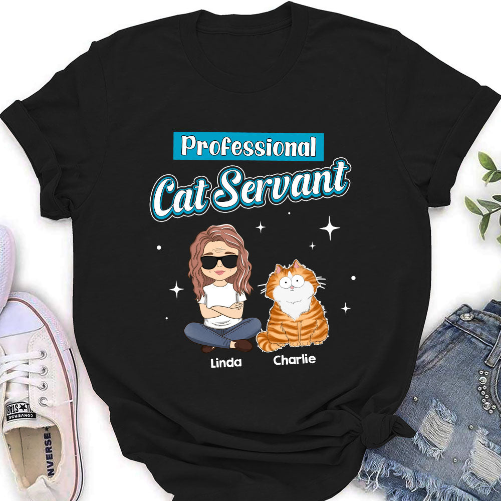 Cat Servant Funny - Personalized Custom Women's T-shirt