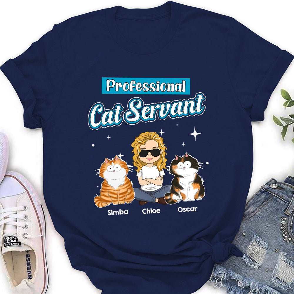 Cat Servant Funny - Personalized Custom Women's T-shirt