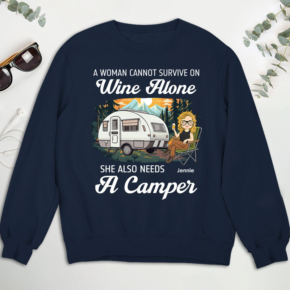 Wine Alone 2 - Personalized Custom Sweatshirt