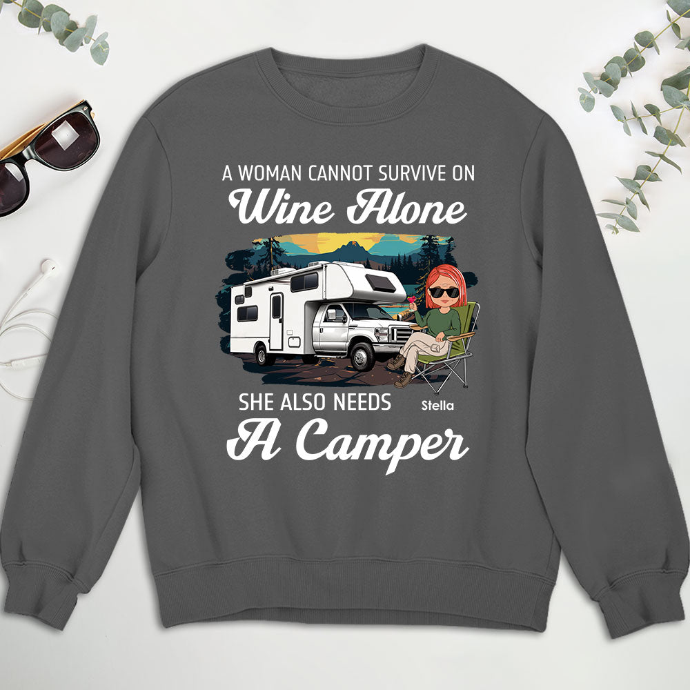 Wine Alone 2 - Personalized Custom Sweatshirt