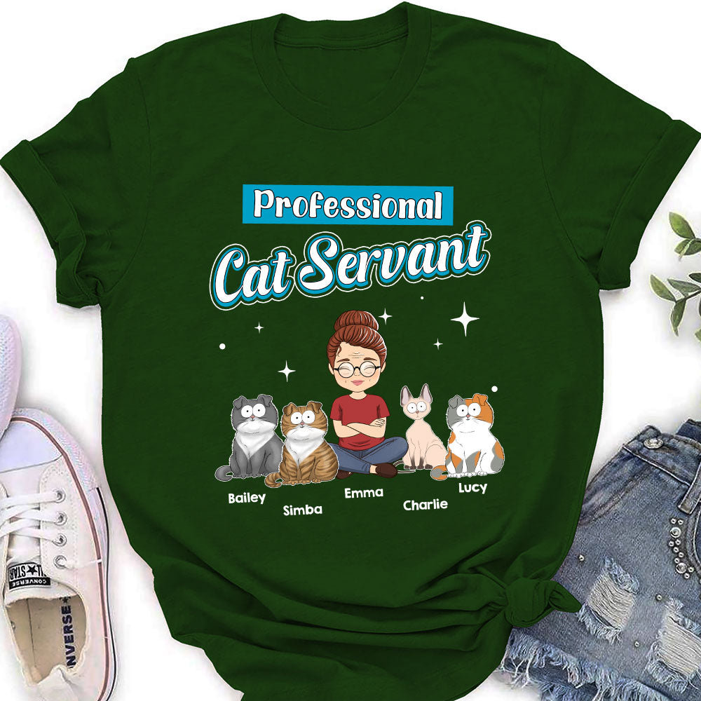 Cat Servant Funny - Personalized Custom Women's T-shirt