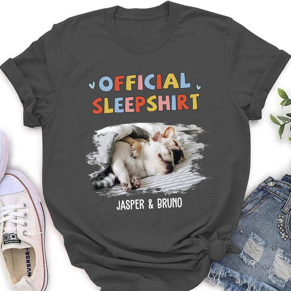 Sleeping Pet Sleepshirt Version 2 Photo - Personalized Custom Women's T-shirt