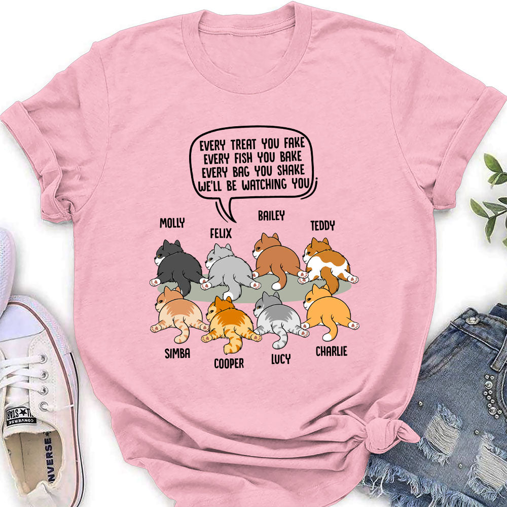Watching You Cat Butt - Personalized Custom Women's T-shirt
