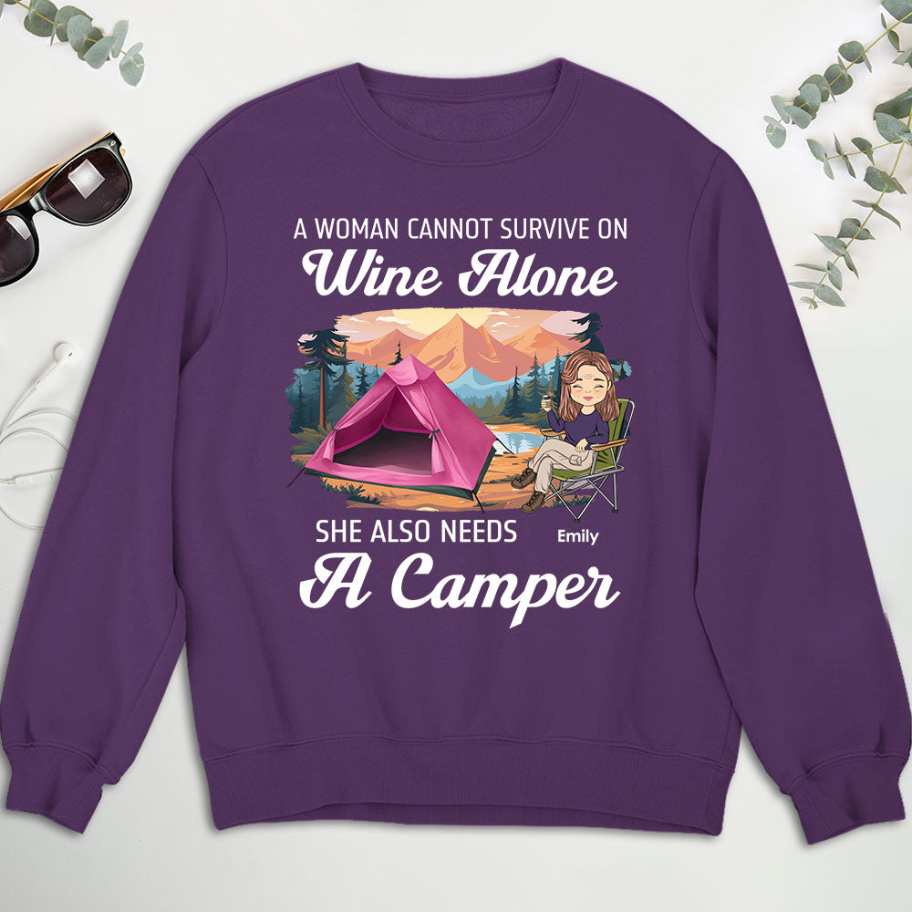 Wine Alone 2 - Personalized Custom Sweatshirt