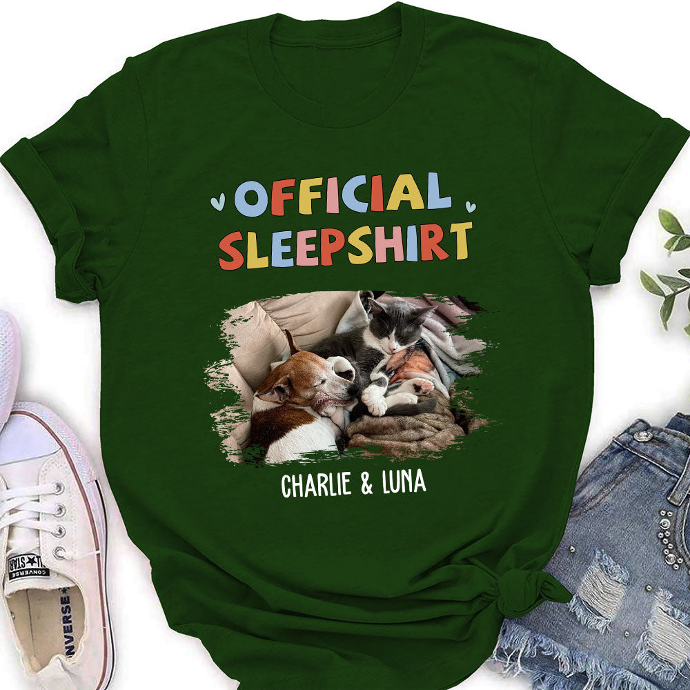 Sleeping Pet Sleepshirt Version 2 Photo - Personalized Custom Women's T-shirt