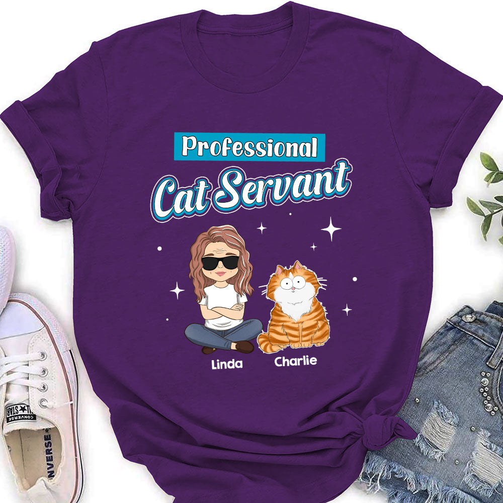 Cat Servant Funny - Personalized Custom Women's T-shirt