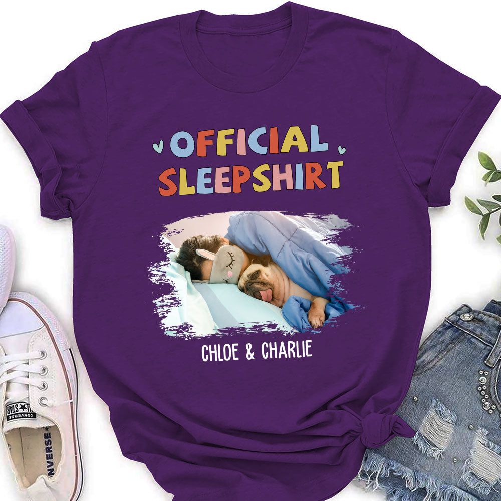 Sleeping Pet Sleepshirt Version 2 Photo - Personalized Custom Women's T-shirt