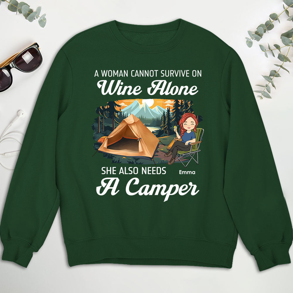 Wine Alone 2 - Personalized Custom Sweatshirt