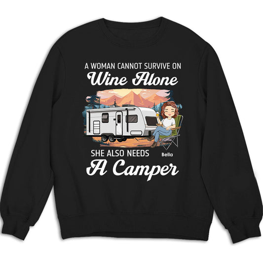 Wine Alone 2 - Personalized Custom Sweatshirt