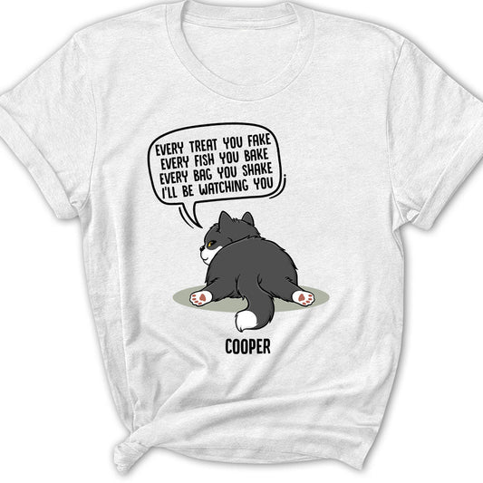 Watching You Cat Butt - Personalized Custom Women's T-shirt