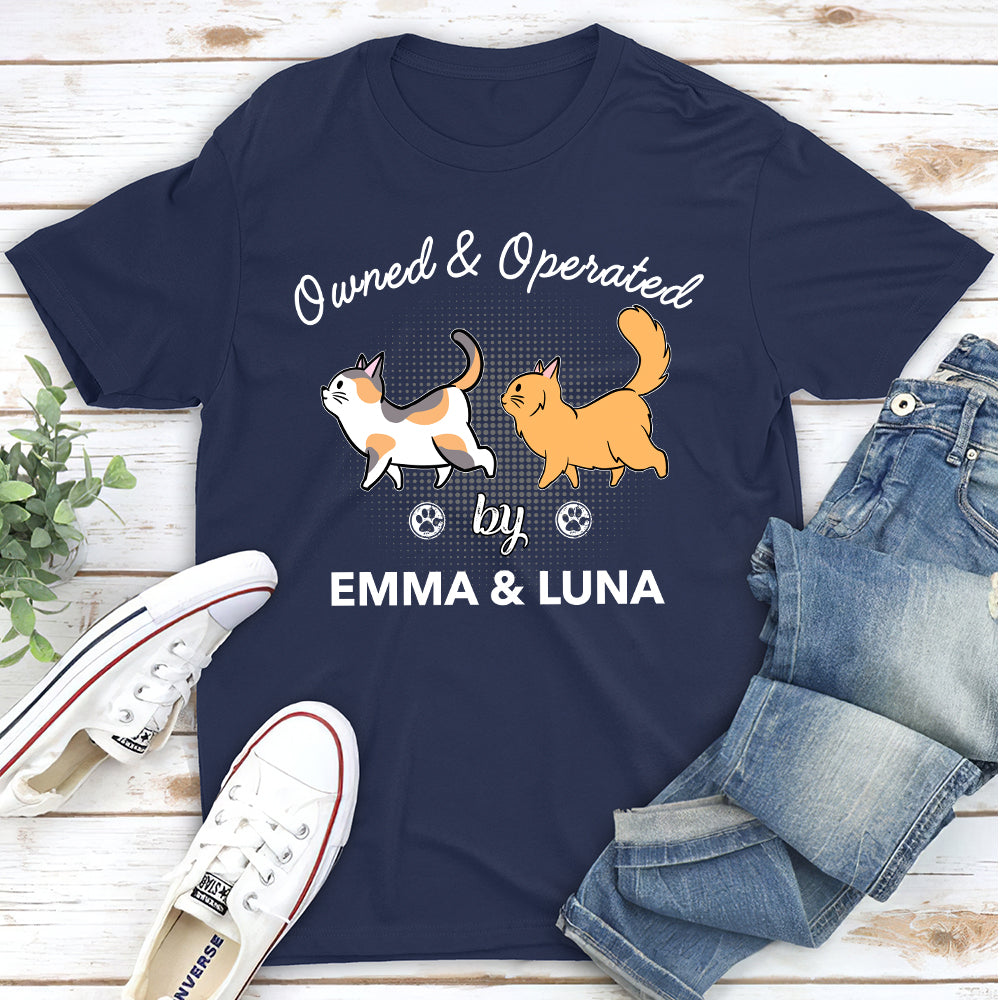 Operated By Cats - Personalized Custom Unisex T-Shirt